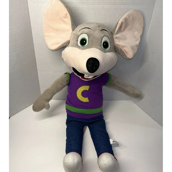 Chuck E. Cheese 30" Mouse LARGE Plush 2013 Purple Shirt Blue Jeans - Rare Find - Picture 1 of 9